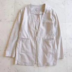 Audrey andJohn Wad バックスリット リネンノーカラージャケットのサムネイル