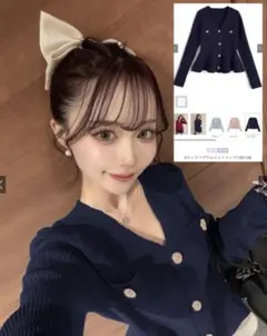 新品✨ GRL Vネックペプラムニットトップス[lt114]