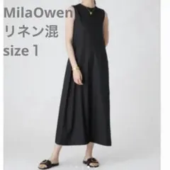 MilaOwen リネン混 ロングワンピース ノースリーブ マキシワンピース M