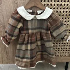 aosta チェック柄ワンピース　ベビーキッズ80