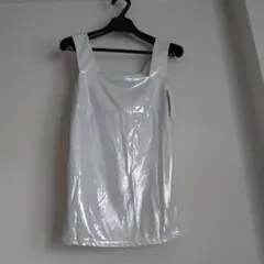 6/23迄値下ラメ入りキャミソール　シルバー　9号　laf　ロートレアモン