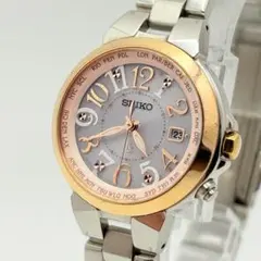 【美品】 稼働 SEIKO セイコー ルキア ソーラー 時計 レディース チタン