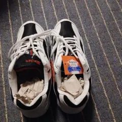 黒白メッシュレザー スニーカー