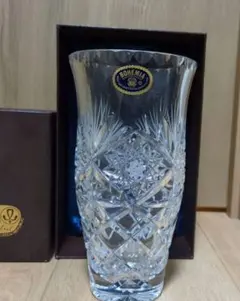 新品未使用ボヘミアクリスタルガラス花瓶