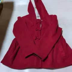 used　any FAM 裏起毛　コート　赤　サイズ130 リボン