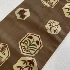 011038 8寸　オールシーズン　名古屋帯 　お太鼓柄