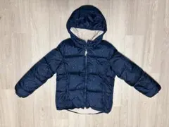 GAP 中綿コート 160 美品 リーバーシブル ネイビー ドット柄 ボア