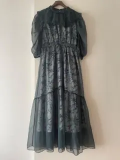 etoll. エトル チュール刺繍ロングドレス 結婚式 お呼ばれ ネイビー