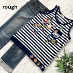 ◆rough◆刺繍ワッペン ボーダータンクトップ 綿100% 夏　1296Fのサムネイル
