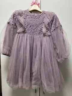 【美品】レースチュールワンピースドレス　結婚式