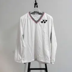YONEX ホワイト Vネック 長袖 Tシャツ