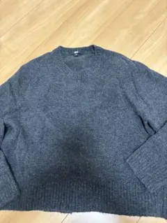 UNIQLO ユニクロ 長袖ニット グレー M トップス　ニット