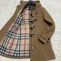 極美品 バーバリーロンドン メガチェック ダッフルコート キャメル ダブルジップ