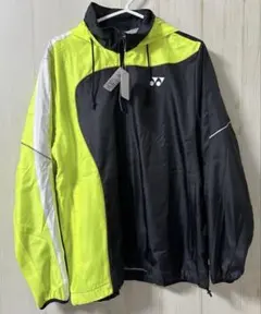 YONEX フルジップ ウォームアップウェア 黒/蛍光イエロー　S