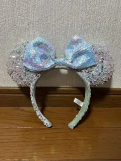 ディズニー ミニー カチューシャ スパンコール 水色