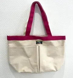 【未使用】L.L.Bean トートバッグ キャンバス 大容量 ピンクハンドル