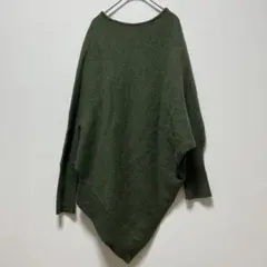 【サマンサモスモス】モスグリーン　変形トップス　カットソー　プルオーバー　アシメ