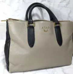ATAO 近年モデルバイカラー3層レザートートバッグ ハンドバッグ