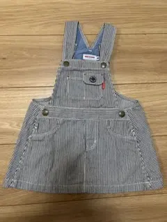 ミキハウス　ジャンバースカート 80〜90cm ストライプ