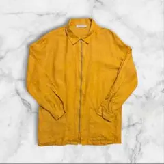 GIANMARCO VENTURI 極上リネン ジップシャツ riri イエローのサムネイル
