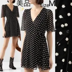 新品 alice+olivia デイジー刺繍 シルクシフォン ラップワンピース