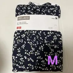 ユニクロ　リラコ　レーヨン クロップド丈　Mサイズ ネイビー花柄　新品未使用
