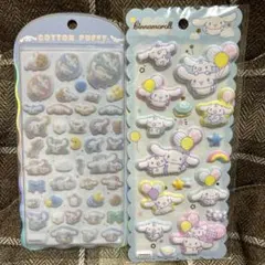 シナモン　シナモロール　コットンパフィー　マシュマロステッカー　シール　シール帳
