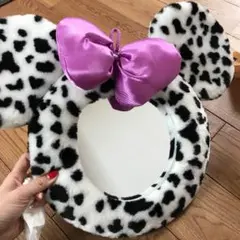 ミニー ダルメシアン柄 壁掛け ミラー