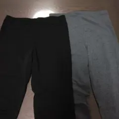 無印レディース レギンス 黒 グレー 2色セット　Lサイズ