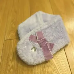 キッズ ファーマフラー パープル