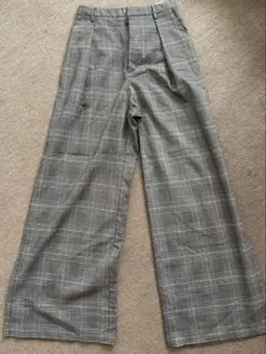 GU ワイドパンツ　チェック　サイズS / ジーユー