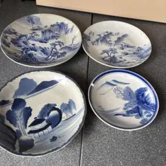 古伊万里　染錦　染付大皿4枚　美人画木箱付　タニコ　東さ7-0626⑥ 古伊万里 染錦 染付大皿4枚 美人画木箱付 タニコ 東さ7-0626⑥ - メルカリ