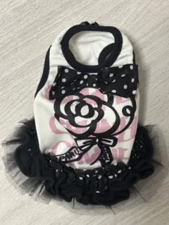 小型犬用白黒フリルドレス　パリエロ