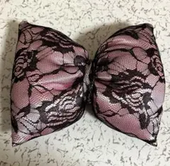 盛り髪　リボン　ピンク　黒レース　体育祭　運動会　文化祭