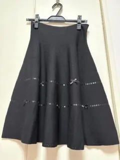 エムズグレイシー(M'S GRACY)おリボンニットスカート サイズ36のサムネイル