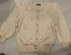 レリアン ニットカーディガン 11号　 美品　ベージュ系