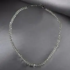 美品 カットなし 水晶 ロング ネックレス 留め具 シルバー - メルカリ