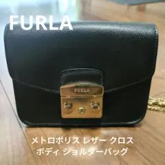 FURLA フルラ メトロポリス ミニショルダー ブラック ゴールド - メルカリ