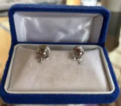 グレー パールデザイン イヤリング