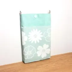 スマホポーチ(本体)　花柄　ミントグリーン　サコッシュ　ミニショルダー