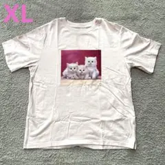 即購入⭕️ UNIQLO UT 猫 フォトTシャツ ピンク XLサイズ