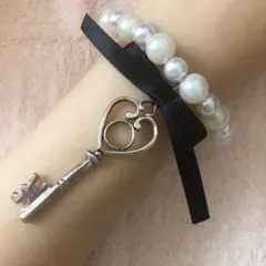 平成ギャル♡リボンつき鍵ブレスレット(サブカル系♡姫系♡ラパフェ系マーズ系)