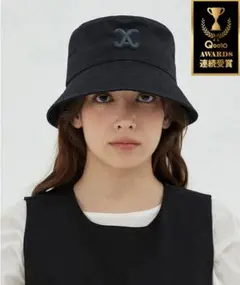 VA カーブド ナイロン　バケハ 無地 ハット ブラック