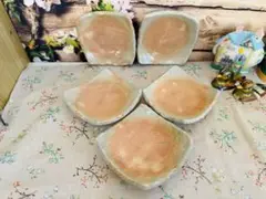 茶道具　萩焼　粉引　銘々皿　天鵬山造　５枚組