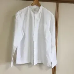 ホワイト バンドカラー長袖シャツ　無印良品　 L