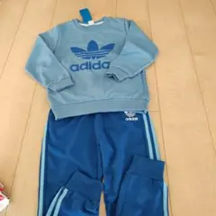 adidas ジャージセット グレー/ブラック ブルー