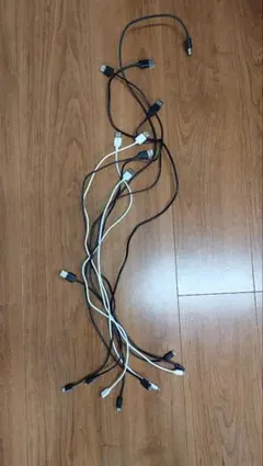 USB micro ケーブルセット 黒白 9本