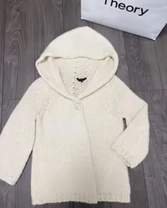 Theory フード付きニット セーター ホワイト