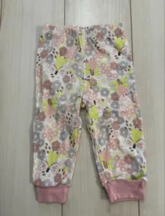 花柄蝶プリントパンツ 9-12ヶ月