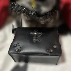 【値下げ】クロスモチーフ ブラックショルダーバッグしっかりした作り